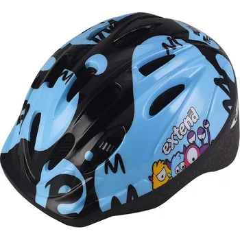 Cyklistická přilba Extend BILLY Monster černá/modrá (51-54cm) (Přilba Extend BILLY Monster černo-bledě modrá S/M (51-54 cm))