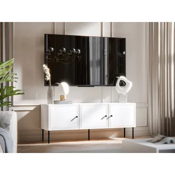 Televizní stolek TV Stolek/Skříňka Gudzup Bis 150 3D, Barva: bílá MIRJAN 5903211342288