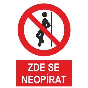 Zde se neopírat se ISO 7010 samolepící PVC fólie 150 x 100 mm