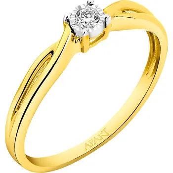 Prsten Prsten ze žlutého a bílého zlata s briliantem - 0,05 ct - ryzost 585 - 101.263