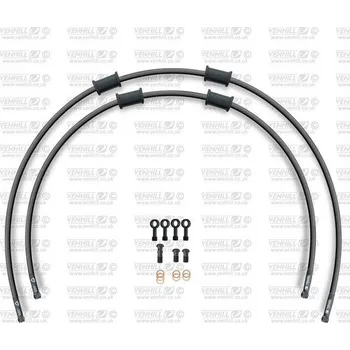 Venhill CROSSOVER Hadice přední brzdy sada Venhill POWERHOSEPLUS YAM-17001FB-BK (2 hadice v sadě) černé hadice, černé koncovky