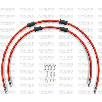 Venhill CROSSOVER Hadice přední brzdy sada Venhill POWERHOSEPLUS SUZ-13002FS-RD (2 hadice v sadě) červené hadice, nerezové koncovky