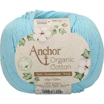 Příze Anchor Organic Cotton 129 Tyrkysová (Bio bavlna Anchor Organic Cotton 129 Tyrkysová)
