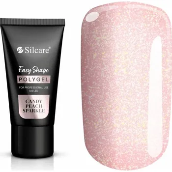 Lak na nehty Silcare® POLYGEL Easy Shape CANDY PEACH SPARKLE, 30g
