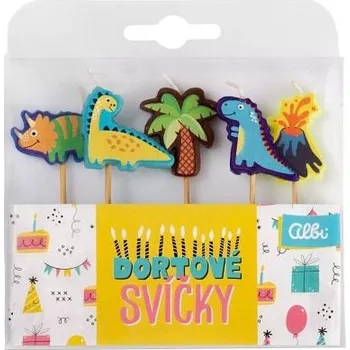 Dortová svíčka ALBI Sada dortových svíček - Dinosauři