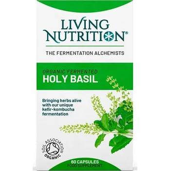 Přírodní produkt Living Nutrition | Fermentovaná bio bazalka posvátná (Tulsi) PMS, anti-stres, úzkost, přepracování - 60 kapslí
