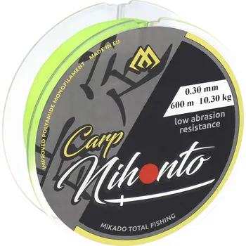 Mikado VLASEC - NIHONTO CARP - 0.25mm/7.30kg/600m - FLUO/ŽLUTÁ - 1 cívka