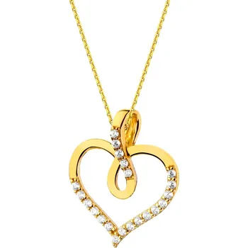 Přívěsek Zlatý přívěsek se zirkony - srdce - Z-661.01