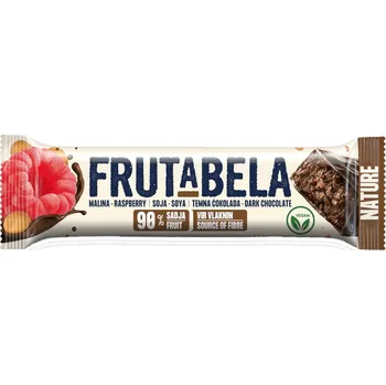 Frutabela ovocná tyčinka - vegan - se sójou, malinami v čokoládové polevě bez cukru - Fructal