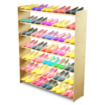 Botník Dřevěný regál na boty RBS-7-90 Borovice Bez povrch. úpravy