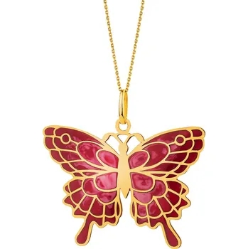 Přívěsek Zlatý přívěsek se smaltem - motýl - AP536-3598