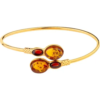 Náramek Pozlacený stříbrný náramek s jantary - AP533-4303