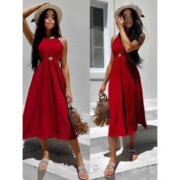 Dámské šaty Bordó šaty MALIKENY s průstřihy Velikost: ONESIZE