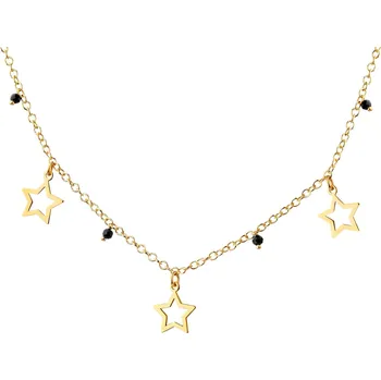 Náhrdelník Pozlacený stříbrný náhrdelník se sklem - hvězdy - AP530-7454