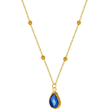 Náhrdelník Zlatý náhrdelník se sklem, anker - AP534-4325