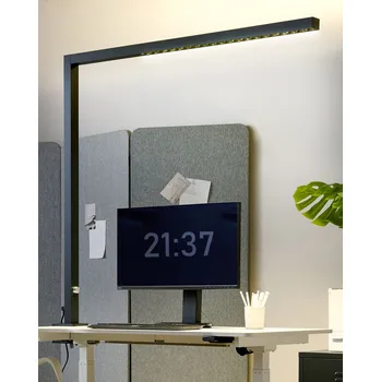 Stojací lampa Kancelářská LED lampa černá kovová 120 cm hliníková s upínací svorkou funkce stmívání moderní dizajn Beliani