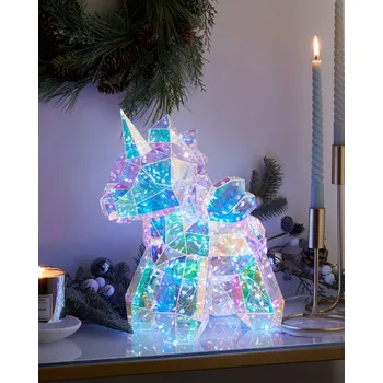 Dekorativní svítidlo LED světelná dekorace vícebarevný jednorožec duhový holografický USB napájení Beliani