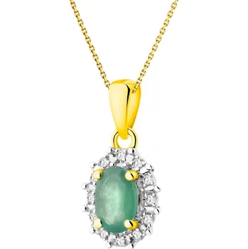 Přívěsek Zlatý přívěsek s diamanty a smaragdem - ryzost 585 - 110.554