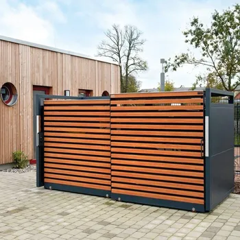 Popelnice Přístřešek na kontejnery 1100 l Linis, různé velikosti - 3 x 1100 l, se zadní stěnou