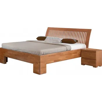 Postel Manželská postel SOFIA čelo oblé, laťkové svislé, 180x200 cm, buk cink