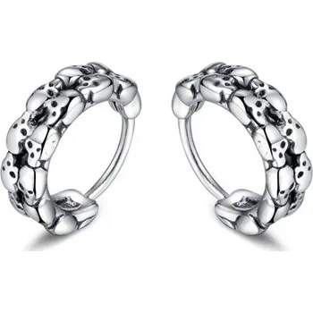 Náušnice Ocelové Náušnice kruhy s lebky 12mm Stříbrné Impress Jewelry 97k-cube