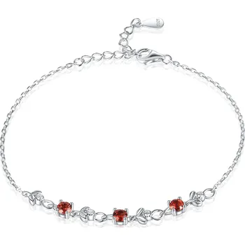 Náramek Olivie Stříbrný náramek PŘÍRODNÍ GRANÁT 8946 Ag 925; ≤2,4 g.