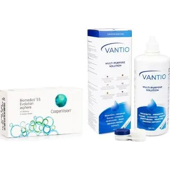 Kontaktní čočky Měsíční kontaktní čočky Biomedics 55 Evolution (6 čoček) + Vantio Multi-Purpose 360 ml s pouzdrem Biomedics