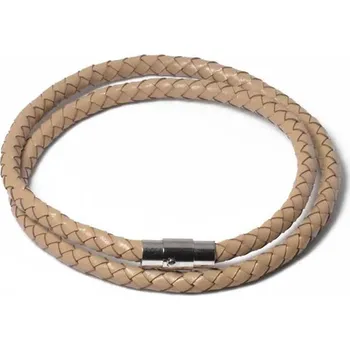 Šperk Splétaný náhrdelník z pravé kůže 6 mm Pískový, Délka 45 cm Lodestar 180130120045PS