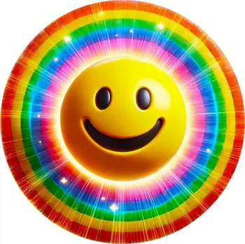 Jedlá dekorace na dort Jedlý papír smajlík duha