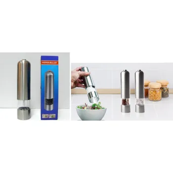 Kuchyňský mlýnek MrHome Ocelový mlýnek na sůl a pepř na baterie 21,5x5 cm