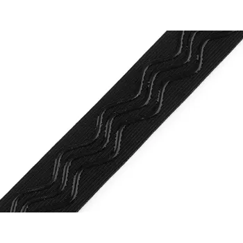 Pruženka šíře 25 mm se silikonem, barva černá