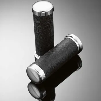 Highway Hawk H45-0124 Gripy Leather Look 25mm černá/chrom 2ks - 25