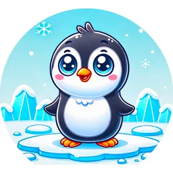 Jedlá dekorace na dort Jedlý papír tučňák