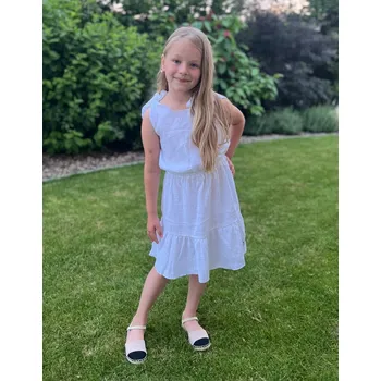 Dívčí šaty Kulišárny Mušelínové šaty SNOW - vázání na ramenou VELIKOST: 80(9-12m)