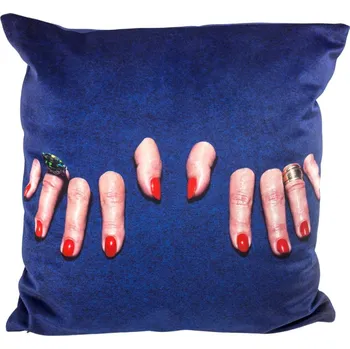 Polštář Polštář TOILETPAPER FINGERS Seletti 50 x 50 cm modrý