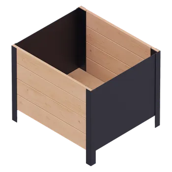 Truhlík Truhlík Modernbox, dřevo, kov, hnědá, černá, 58 × 52 × 48 cm RMO-0580X0520X480-BW