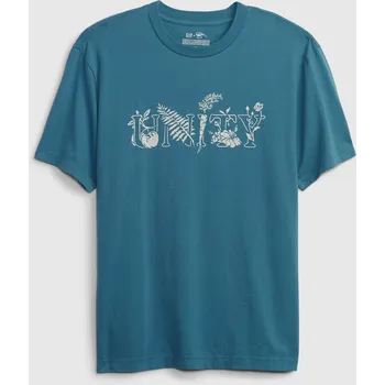 Pánské tričko GAP Tričko z organické bavlny × Ron Finley - Pánské GAP modrá 2142594