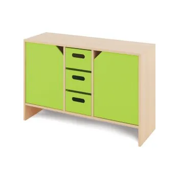 Zahradní úložný box Kompaktní skříň s velkými kartonovými kontejnery a dvířky KLASIKO Zelená