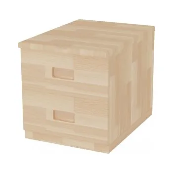 Noční stolek Skříň zásuvková, 2 zásuvky, hloubka 456, buk cink