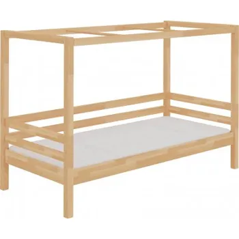 Dětská postel Domečková postel 3, se zábranou, buk cink