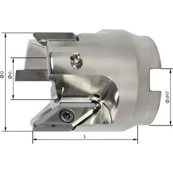 Fréza Nástrčná fréza 90° pro hliník z3 vnitř. chl. d63mm pro typ vcgt