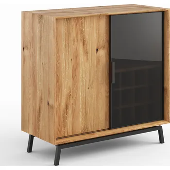 Komoda Massivo.cz Komoda s barem (vinotékou) Modern Loft 1d/1s, dub, masiv