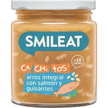 Smileat příkrm losos s hnědou rýží a zeleninou s extra panenským olivovým olejem, 10M+, BIO, 230 g