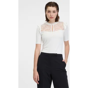 Dámské tričko Orsay Bílé dámské tričko s krajkou - Dámské Orsay šedá 2249986
