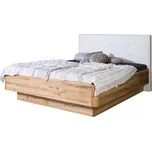 Manželská postel FANTAZIE Grande, čelo čalouněné, 180 cm, dub nature