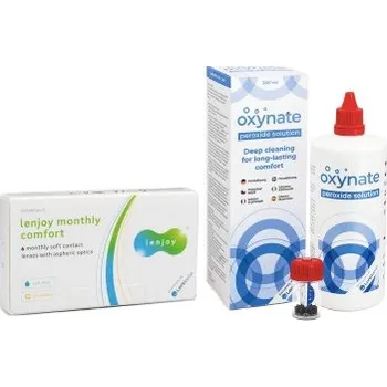Kontaktní čočky Měsíční kontaktní čočky Lenjoy Monthly Comfort (6 čoček) + Oxynate Peroxide 380 ml s pouzdrem Lenjoy kontaktní čočky