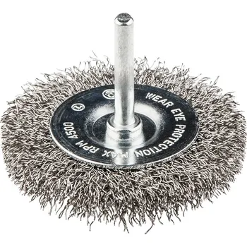 kartáč na vrtačku GRAPHITE 57H602 kartáč drátěný nerezový obvodový 75mm, vlnitý drát, stopka