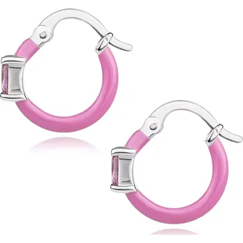 Náušnice Kulaté náušnice ze stříbra 925 - stříbrno-růžové, růžový zirkon