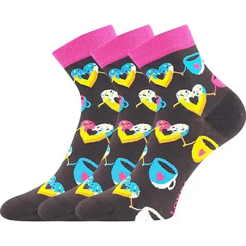 Dámské ponožky LONKA Ponožky vtipné DORWIN s obrázky DONUTŮ (3 páry) 39-42 118683