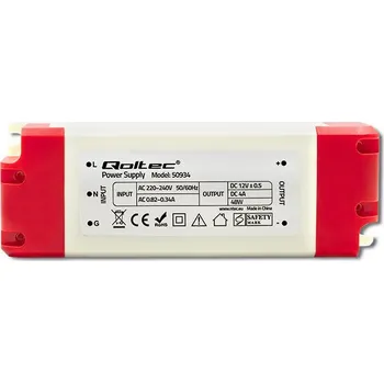 Napájecí zdroj pro osvětlení QOLTEC -50934 Zdroj: spínaný LED 48W 12VDC 4A 230VAC IP20 155x54x30mm 75%